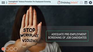 TrainingBriefs® Violence Prevention: Pre-Employment Screening
