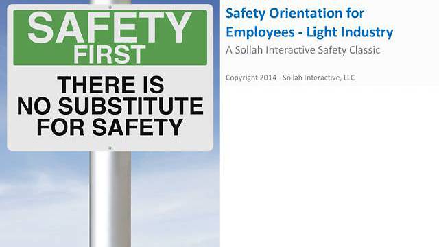 Safety Orientation for Employees - Light Industry™