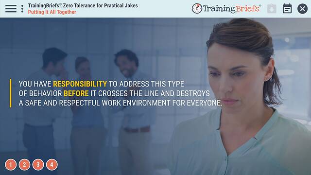 TrainingBriefs® Zero Tolerance for Practical Jokes